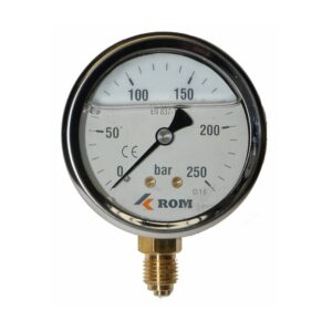 Manometr 0–250 bar se spodním připojením 1/4"